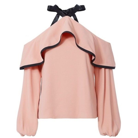 Alexis / Malia Cold Shoulder Crepe Top dusty rose pink M medium - Picture 3 of 5